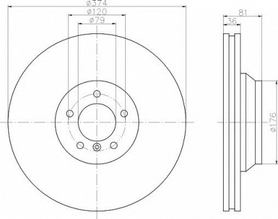 HELLA PAGID 8dd355110001 -  Тормозной диск